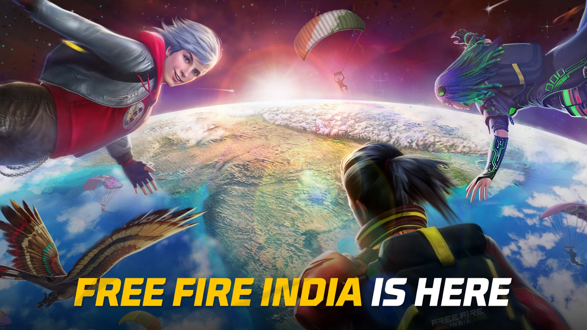Free Fire India promotional artwork showing the game's return to India